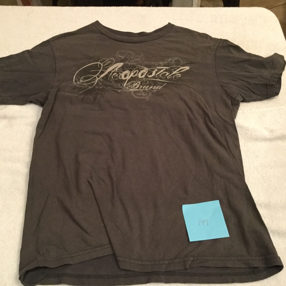 Aeropostale Gray Logo T-Shirt Tee - Size Medium - Good Condition